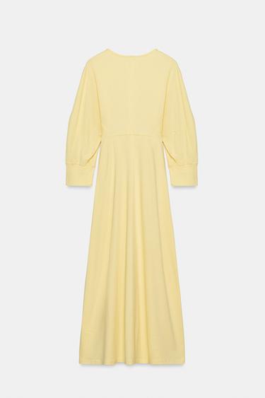 ROBE MIDI À BOUTONS - Jaune de Zara - Image 4
