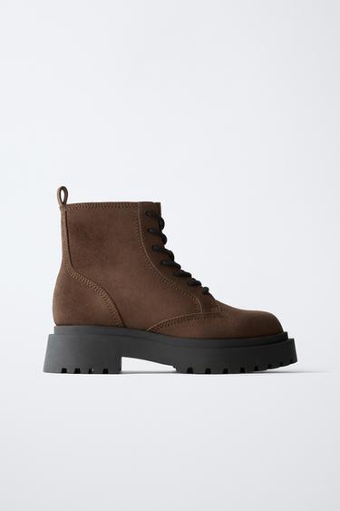 BOTTINES TRACK - Marron de Zara