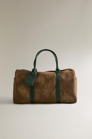 REISETASCHE AUS LEDER - Dunkelbeige von Zara