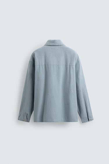 CHEMISE POLO EN DENIM LÉGER - Bleu ciel de Zara - Image 8
