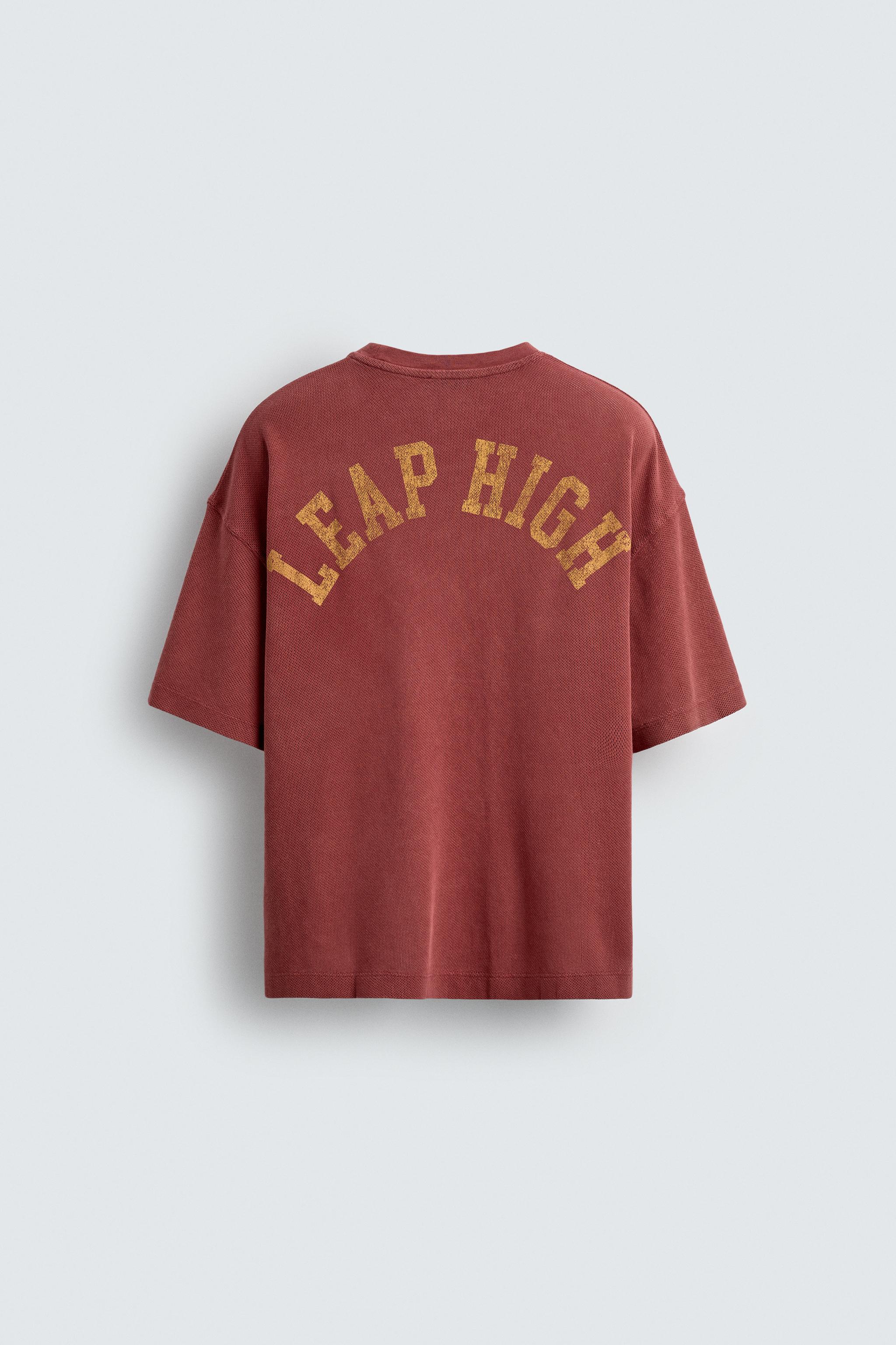 VARSITY OPEN WEAVE T-SHIRT - Red | ZARA United States