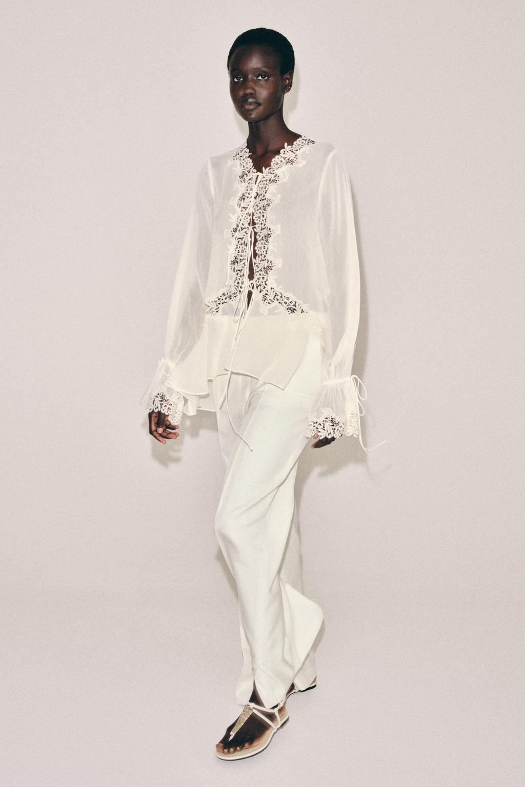 ZW COLLECTION COMBINATION LACE BLOUSE