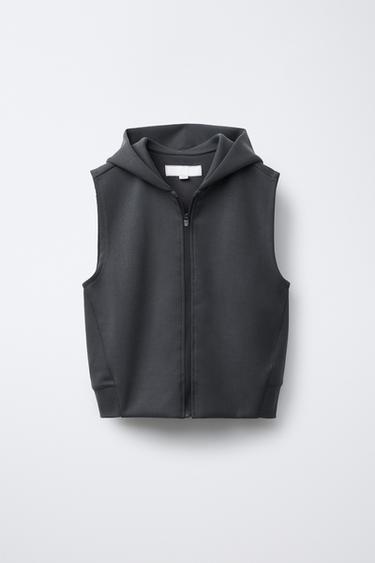 SPORTY HOODED GILET - Anthracite grey by Zara - Image 0