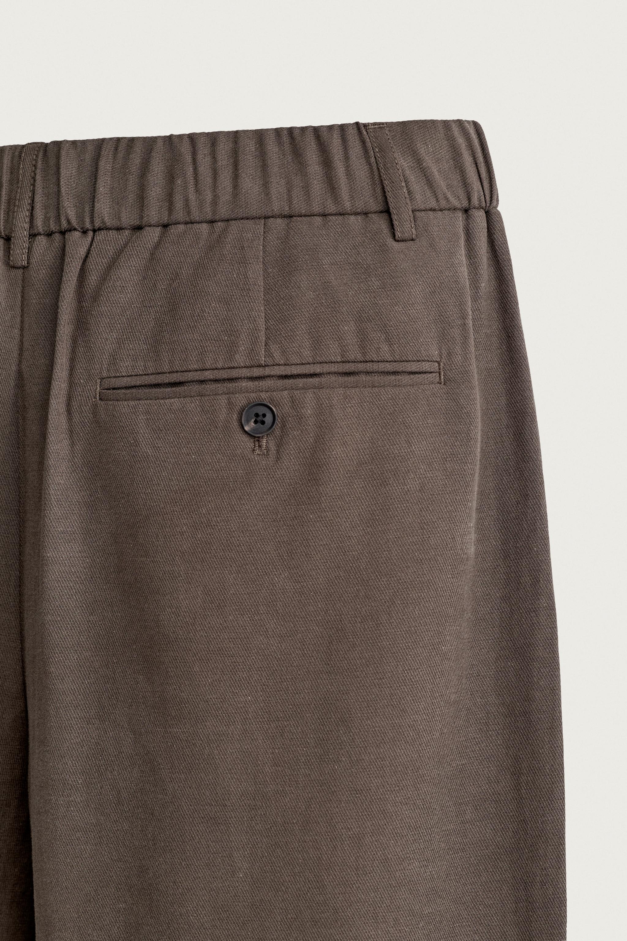 RELAXED FIT PLEATED PANTS