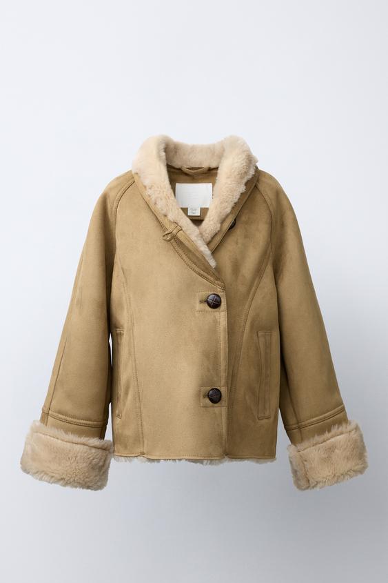DOBBELTSIDET JAKKE - smørgul fra Zara - Billede 0