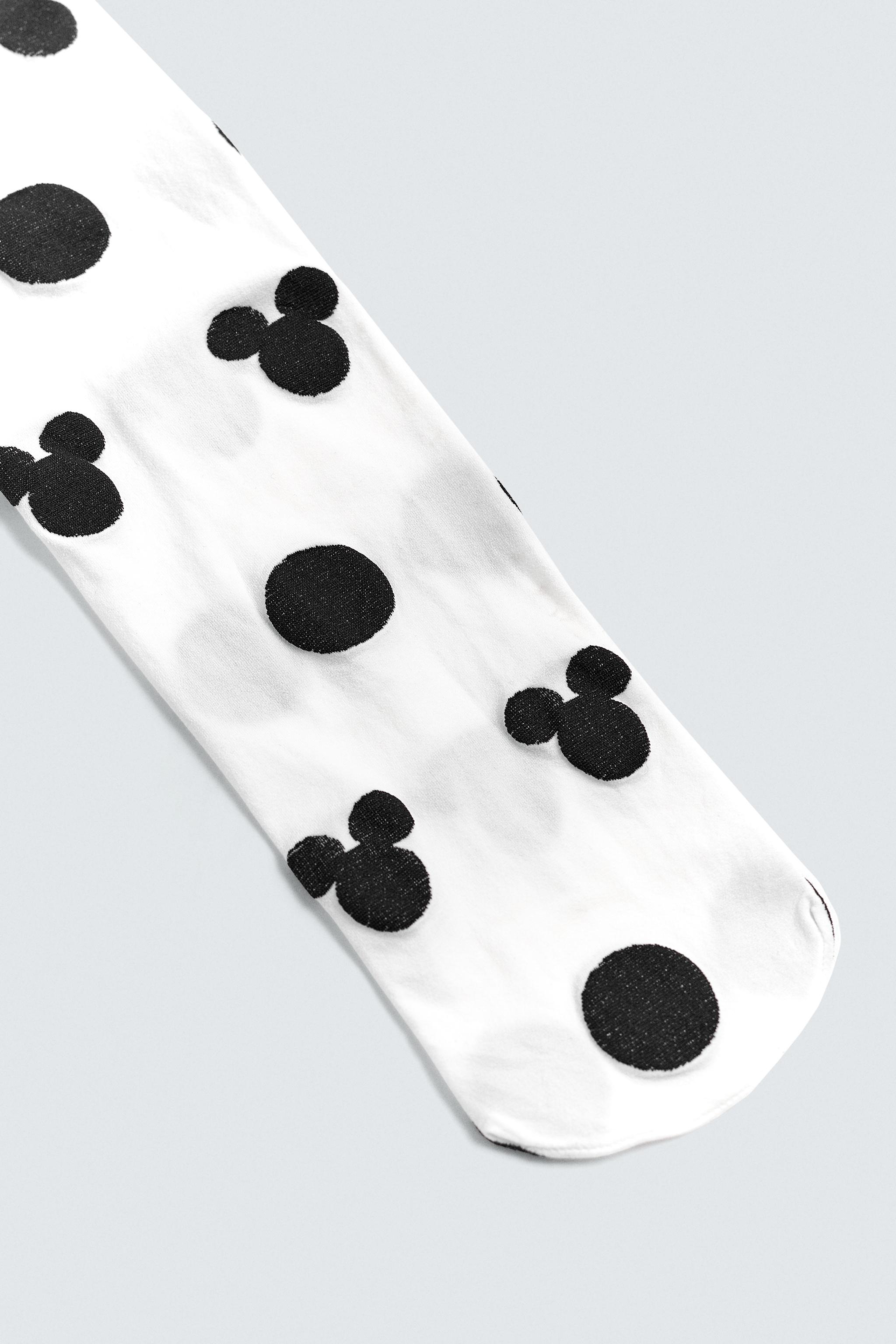 ZARA ディズニー　タイツ　L 2つ zara ディズニー コラボ タイツ ストッキング ブラック ミッキー