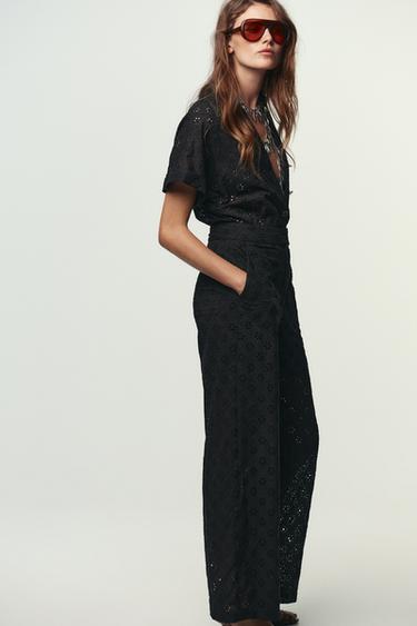 CUTWORK EMBROIDERY BUCKLE JUMPSUIT - Black de Zara - Image 2