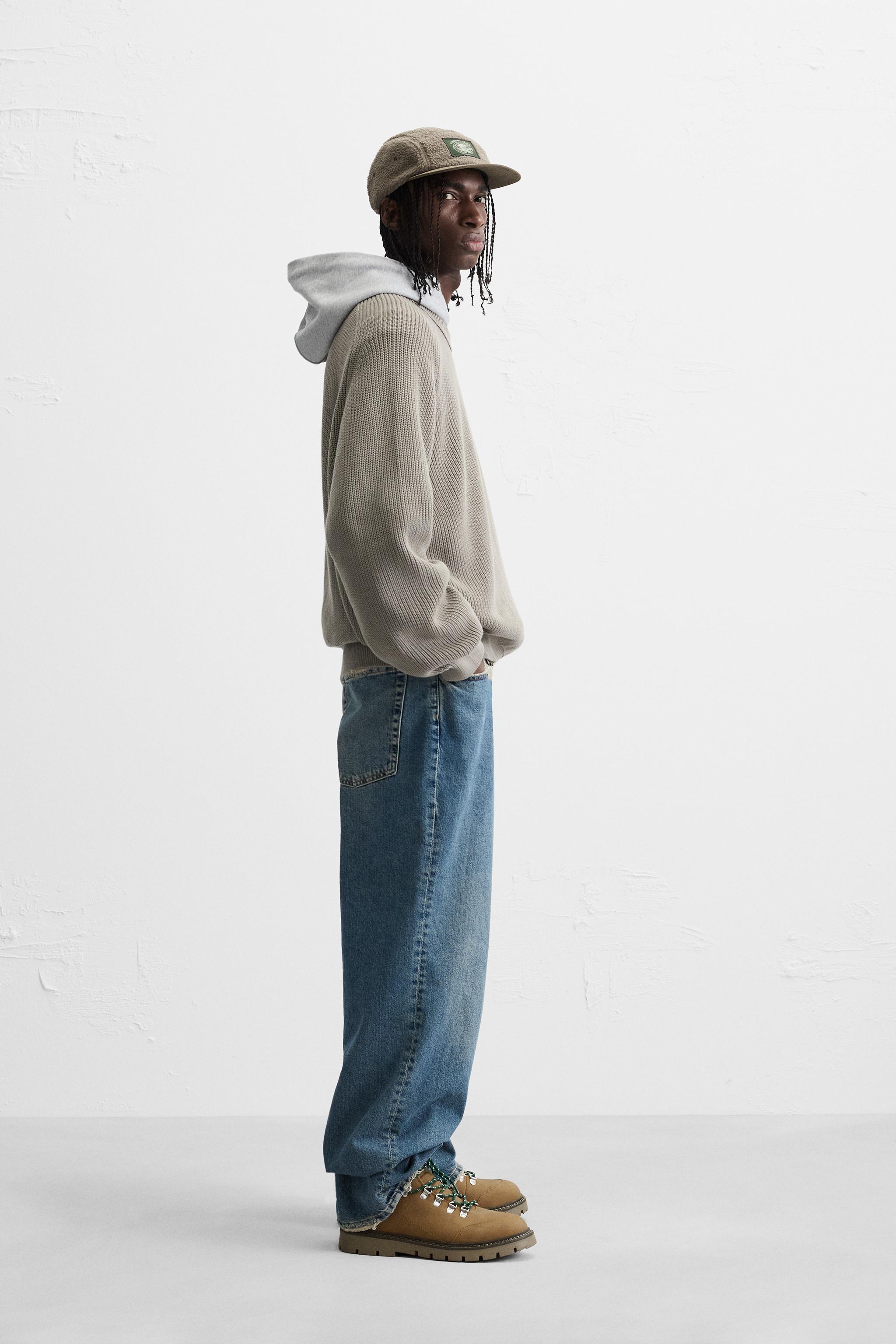 安心★関税込み★ZARA★RELAXED FIT SWEATSHIRT ZARA MAN LONG LENGTH ASYMMETRIC SWEATSHIRT M,L,XL BLACK REF