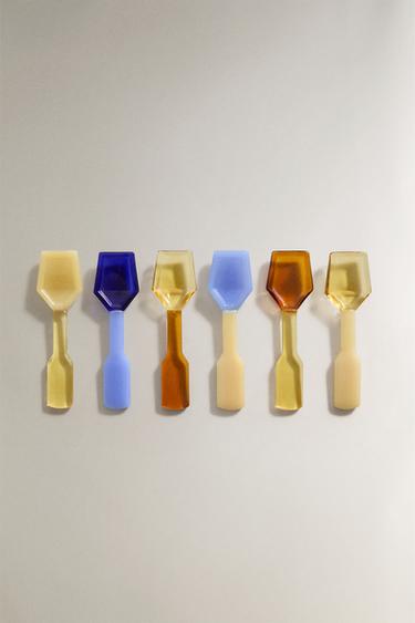 6ER-PACK EISLÖFFEL AUS BOROSILIKATGLAS - Gelb von Zara - Bild 0