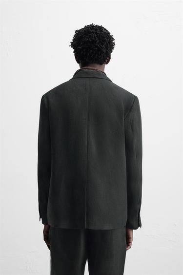 BLAZER DE COSTUME 100 % LIN - Noir de Zara - Image 2