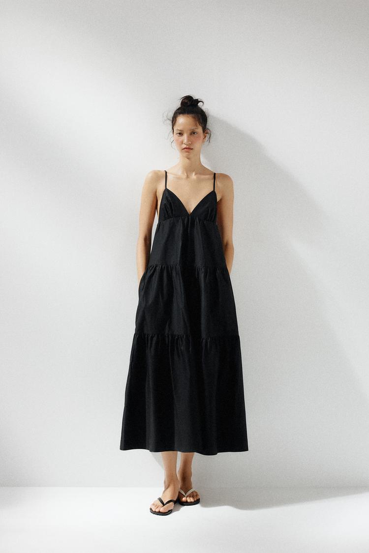 Maxi Jurk Zwart Jurkje Zara Dames Jurken Lange Zwarte ZARA Nederland