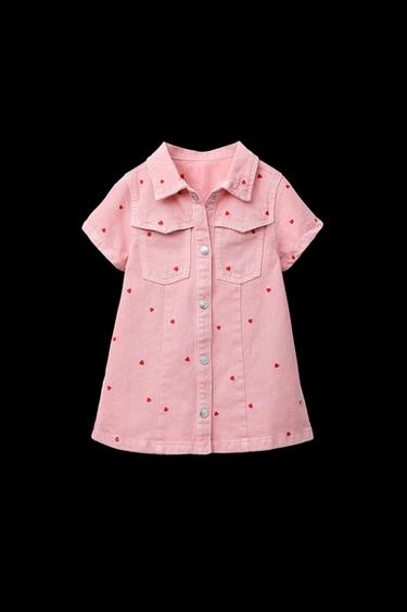 SARGE-SKATERKLEID MIT HERZSTICKEREI - Rosa von Zara