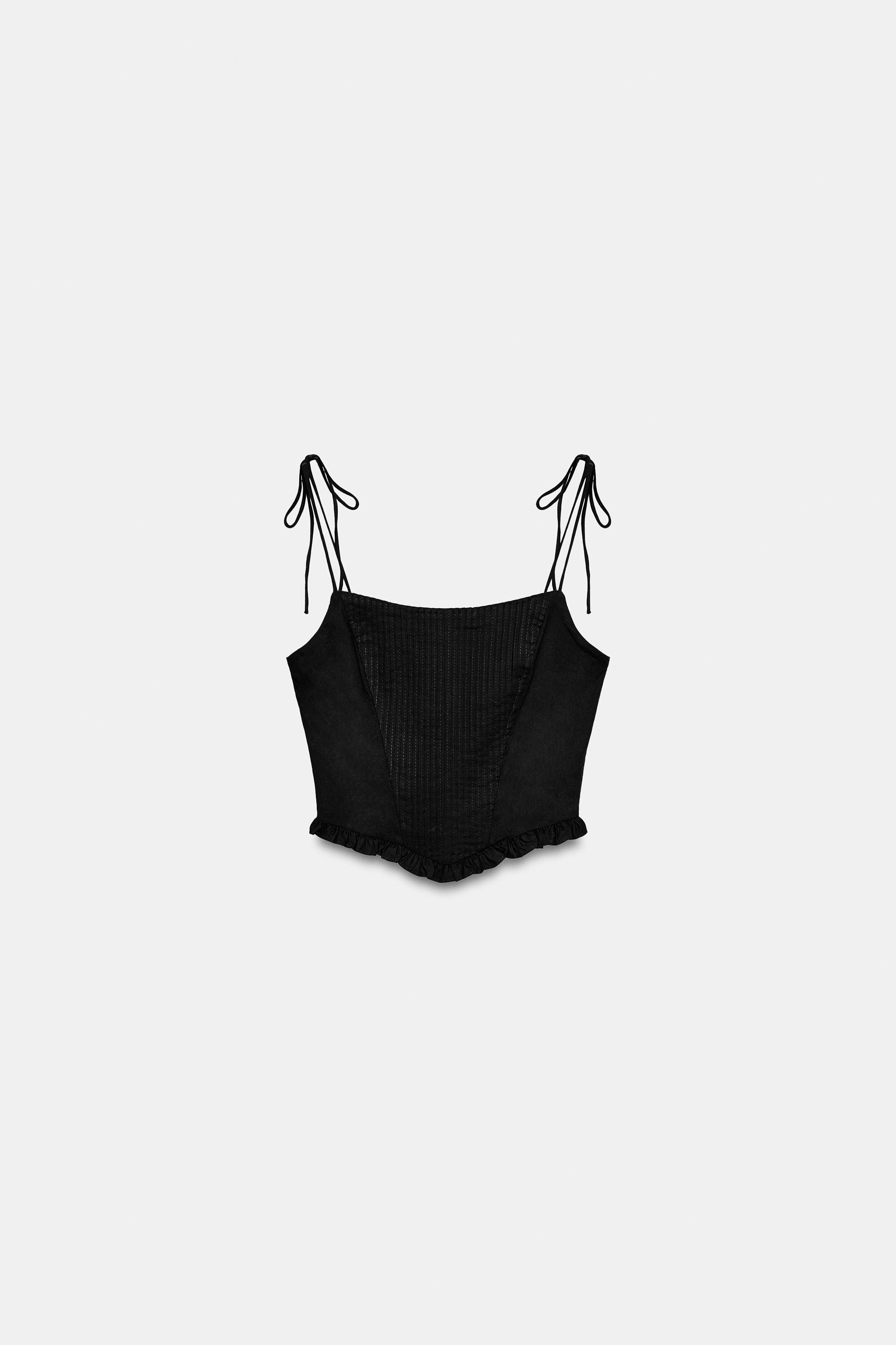 POPLIN CORSET CROP TOP