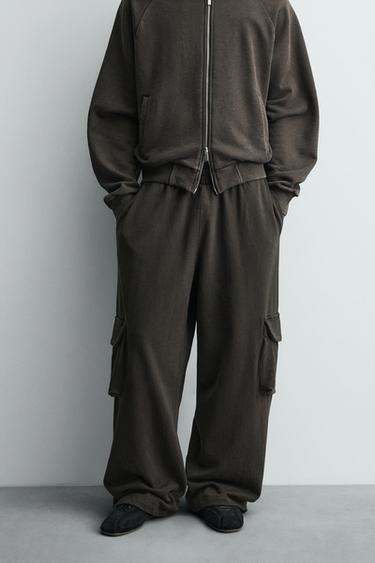 WASHED CARGO TROUSERS - Brown by Zara