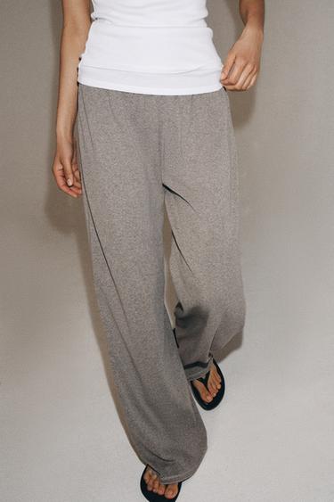 WIDE FLOWING TROUSERS - Grey marl by Zara