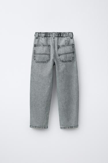 BAGGY JEANS WITH POCKETS - Light grey by Zara