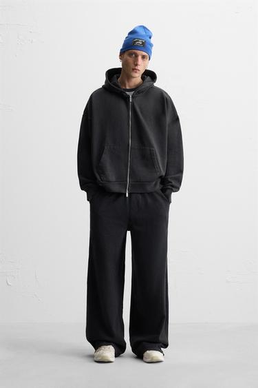 Zara WASHED HOODIE - Dark gray - Image 0