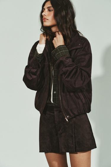 PLEATED BUTTON SHORTS - Brown by Zara