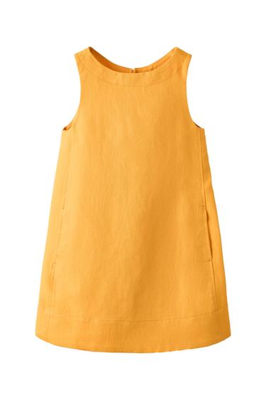 LINEN AND COTTON BLEND DRESS TRUE NEUTRALS