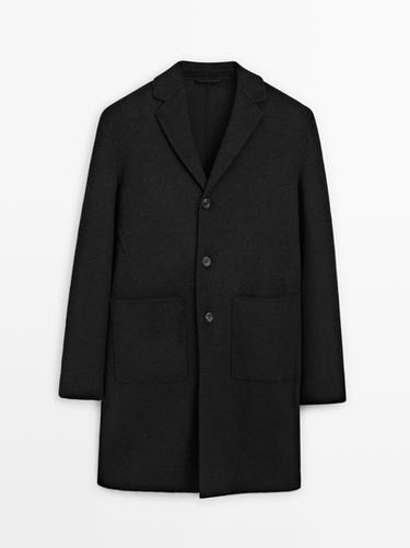 Zara Long wool blend coat with lapel collar - 892