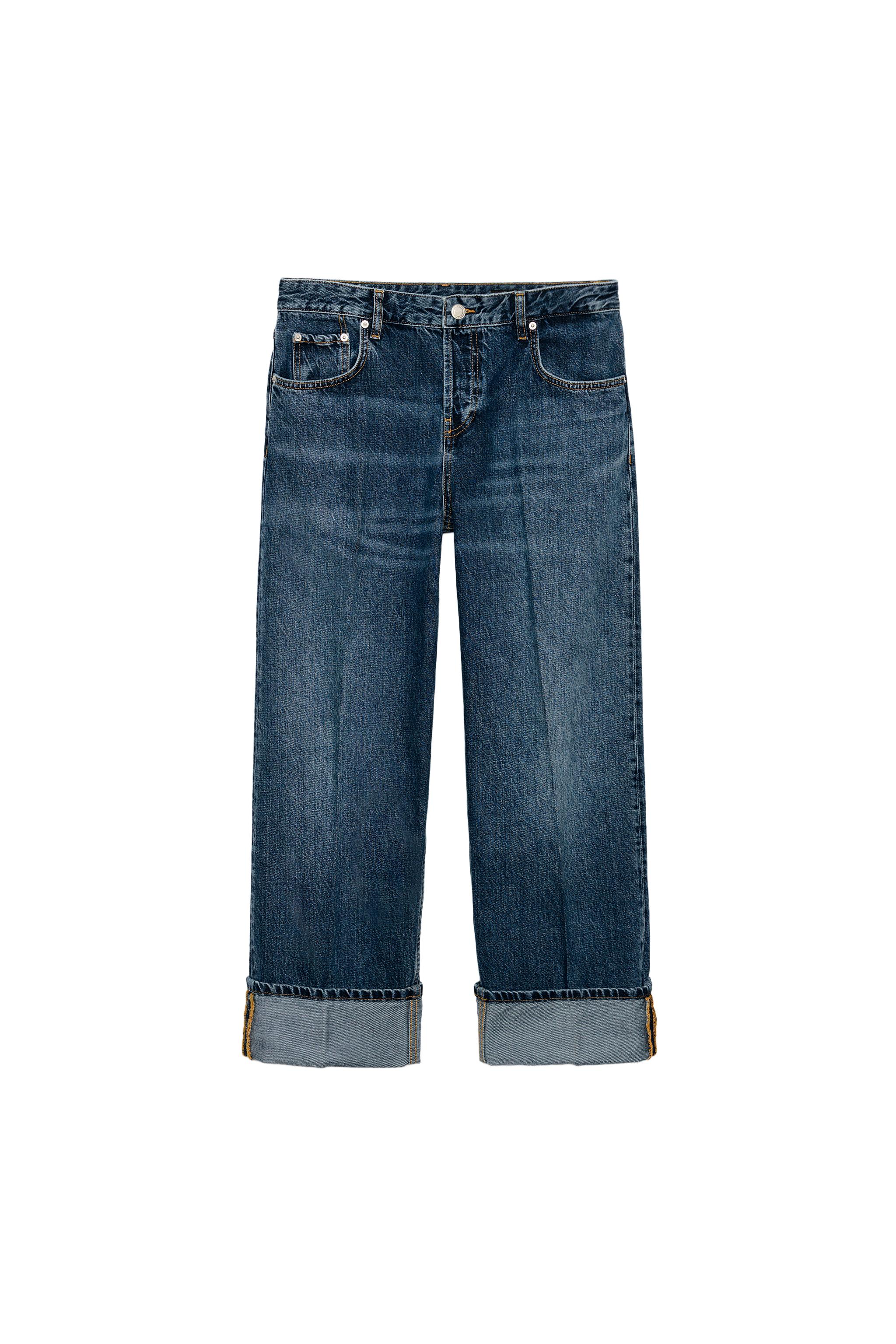 JEANS ZW COLLECTION RETOS CINTURA BAIXA - Azul | ZARA Brasil