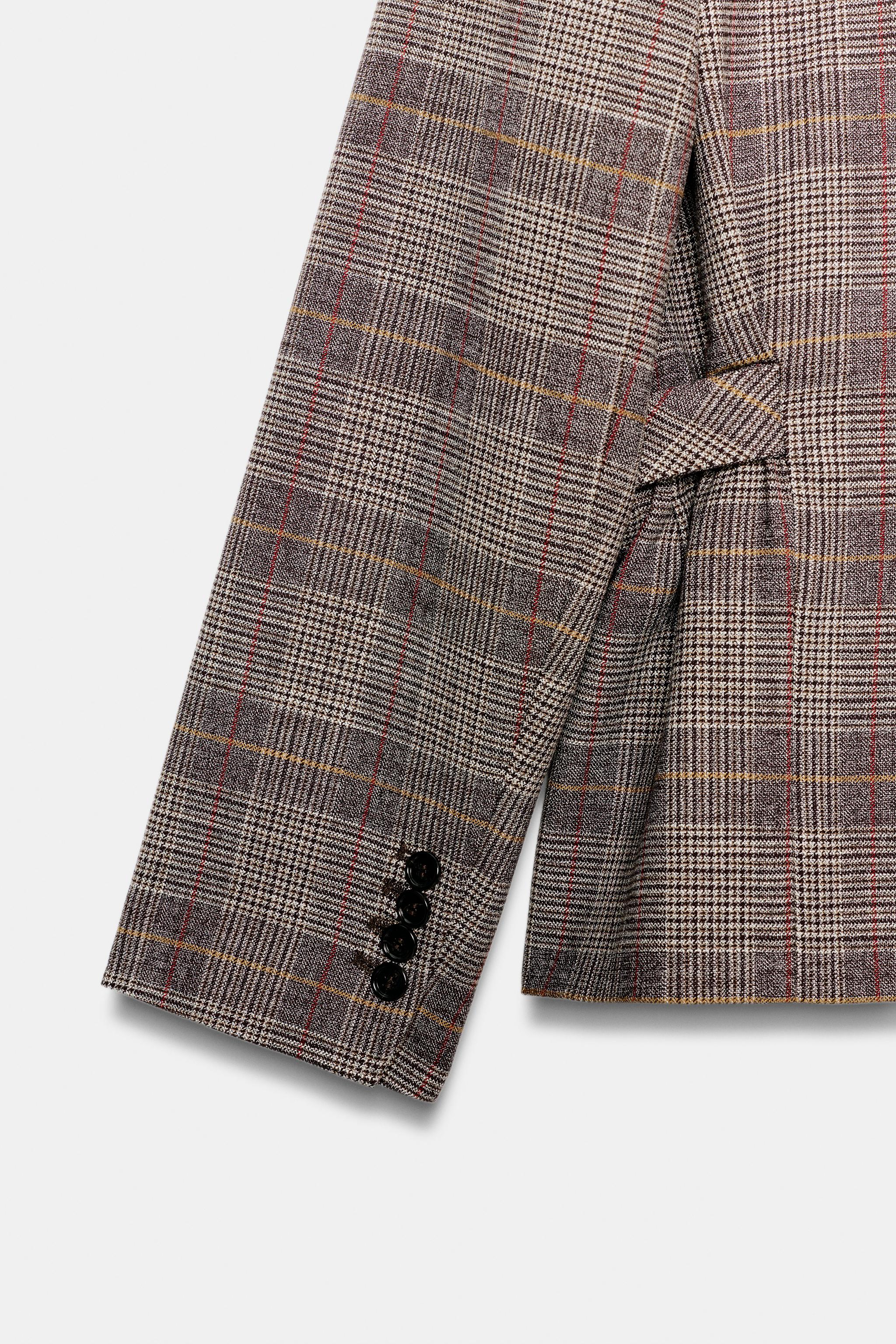 VESTE À CARREAUX AVEC PASSANTS ZW COLLECTION