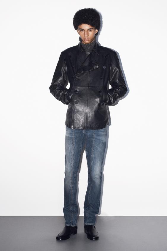 Lederjacke im Regular Fit - Schwarz von Zara - Bild 0