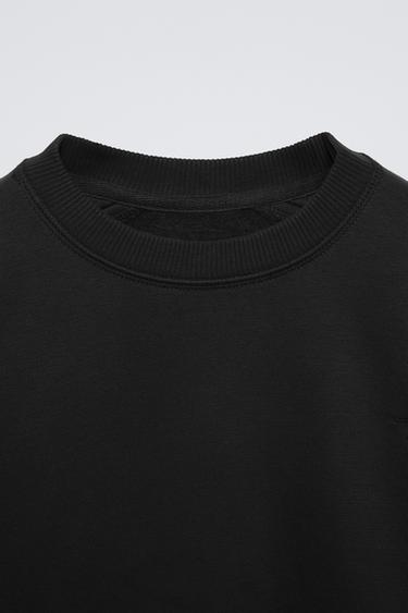 PLAIN EMBROIDERED SWEATSHIRT - Black by Zara - Image 2