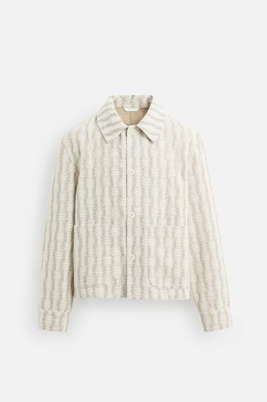 CROCHET JACQUARD JACKET - Ecru by Zara