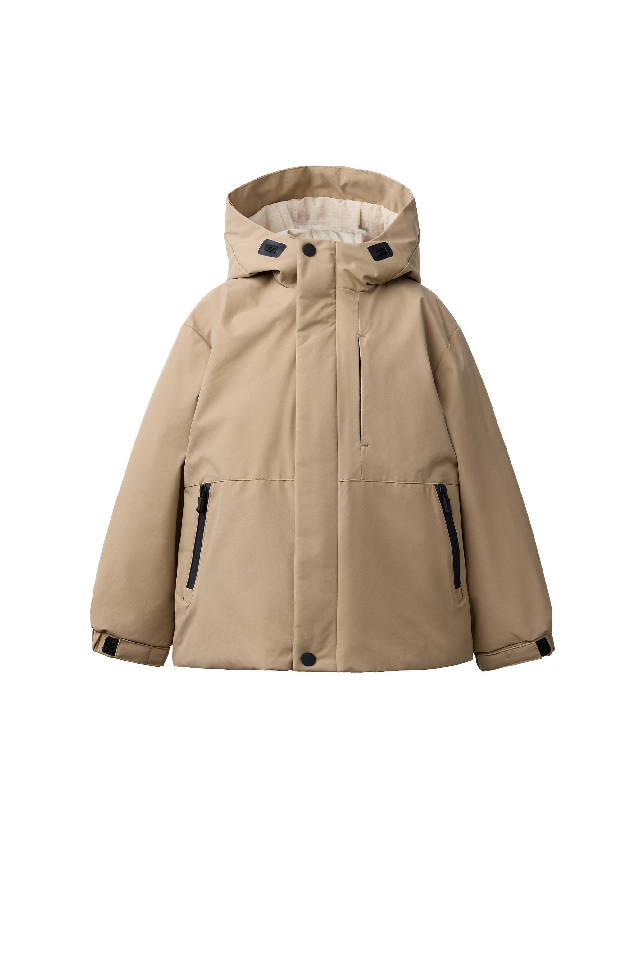 撥水加工入りコントラストジップパーカ - ライトベージュ | ZARA Japan