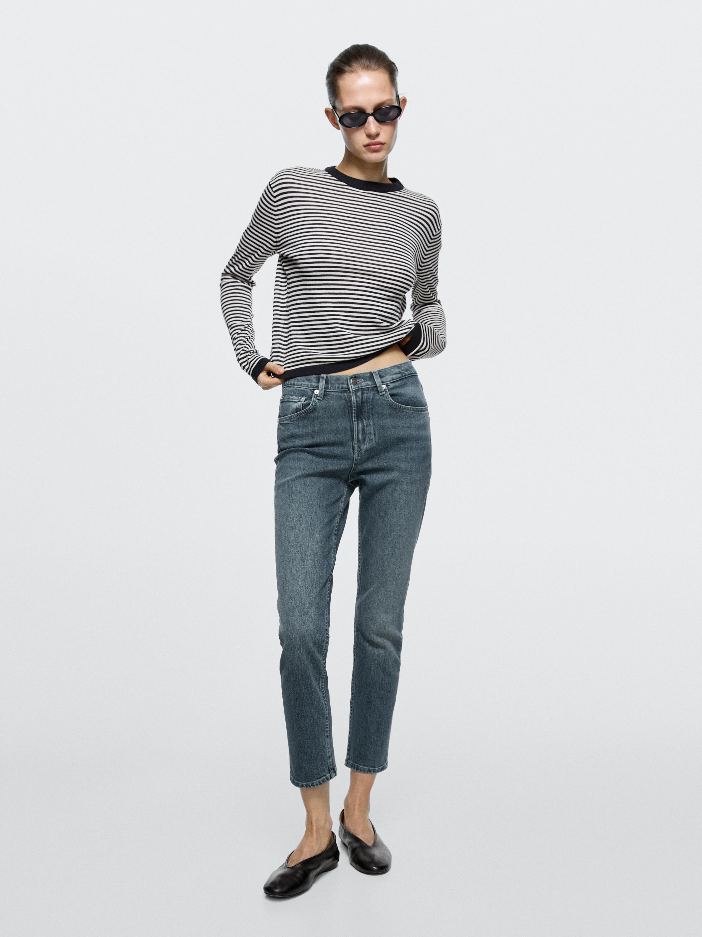Mid-rise cropped slim fit jeans — 470