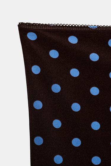 TOP BANDEAU À POIS - Marron de Zara - Image 6