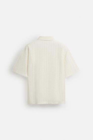 GEOMETRIC JACQUARD SHIRT - Ecru by Zara - Image 8