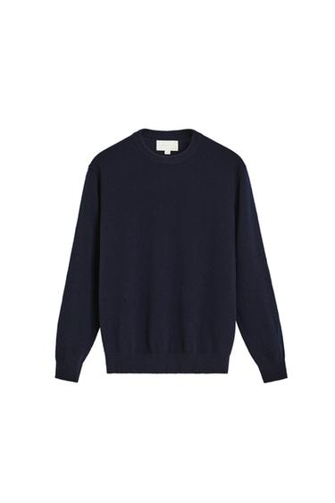 Zara 100% CASHMERE SWEATER - Navy blue