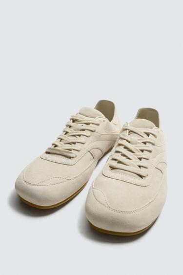 LEATHER TRAINERS - Bone White by Zara - Image 4