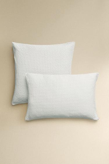 FUNDA DE ALMOHADA TEJIDO TIPO WAFFLE - Blanco de Zara