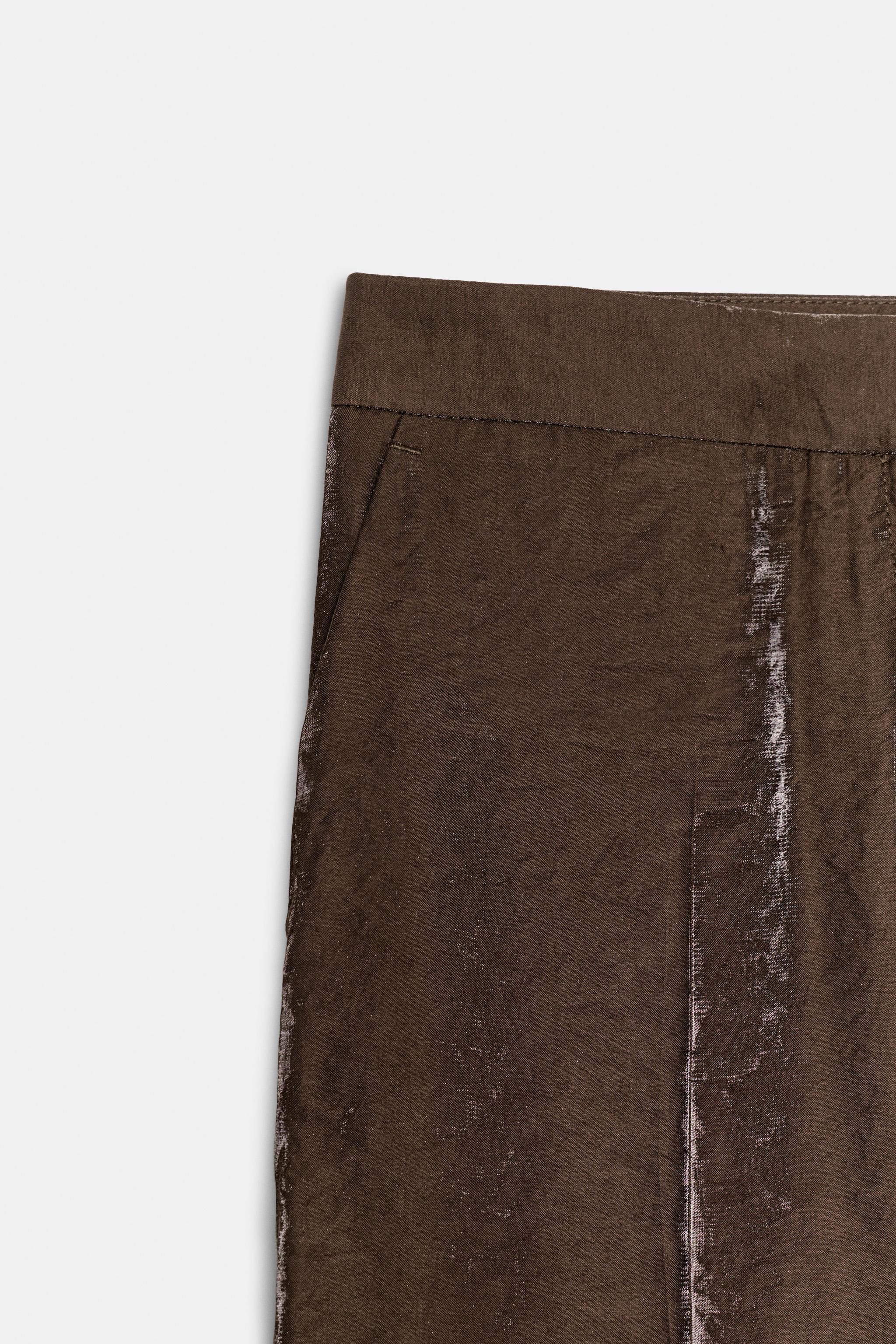 PARLAK GÖRÜNÜMLÜ DÜZ PANTOLON - Görsel 8