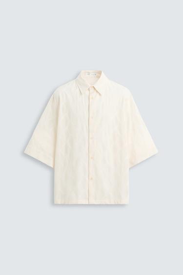 CAMISA BORDADO ONDAS - Crudo de Zara