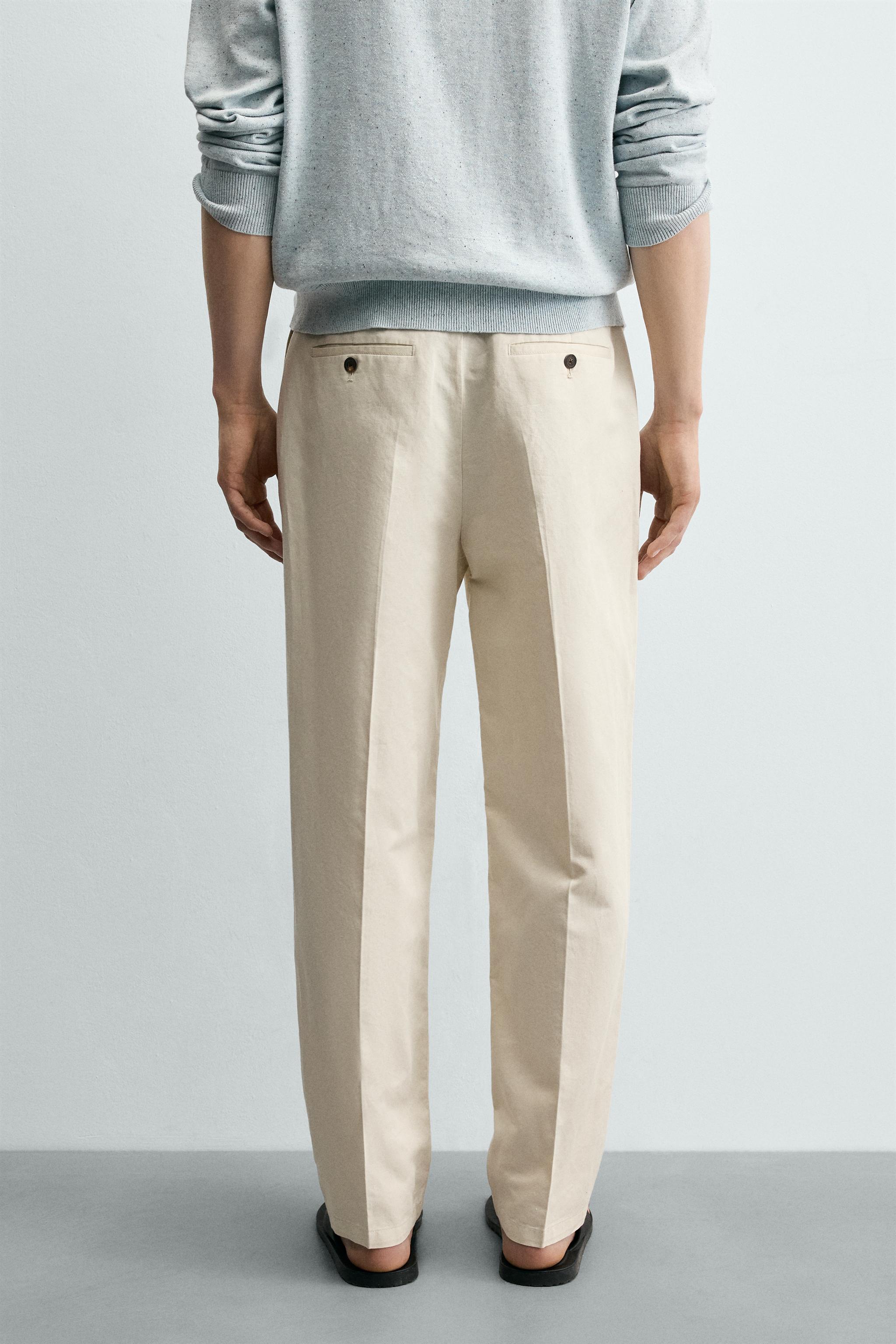 PANTALON CHINO STRAIGHT FIT COTON/LIN