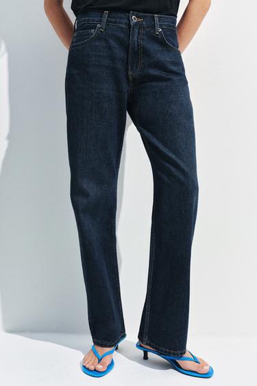 ZW COLLECTION LOW-RISE STRAIGHT JEANS - Blue by Zara