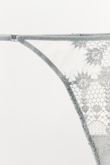 GUIPURE THONG - Grey by Zara - Image 6