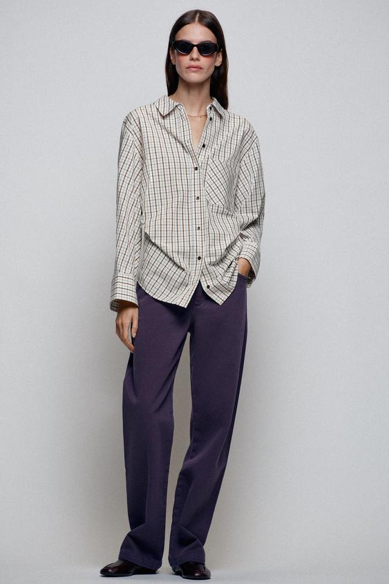 CAMISA OVERSIZE DE CUADROS - Multicolor de Zara - Imagen 0