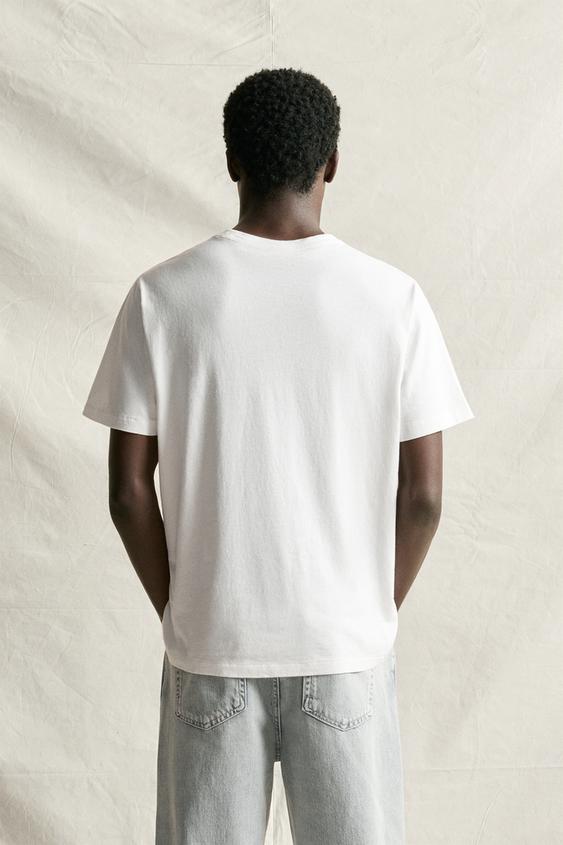 T-SHIRT RELAXED FIT LÉGER - Blanc de Zara - Image 2