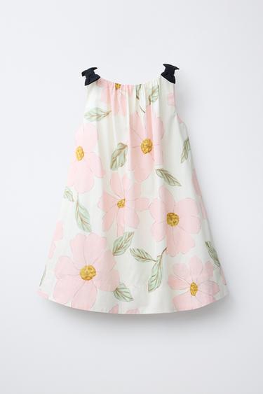 Zara FLORAL PRINT DRESS - Pink / White