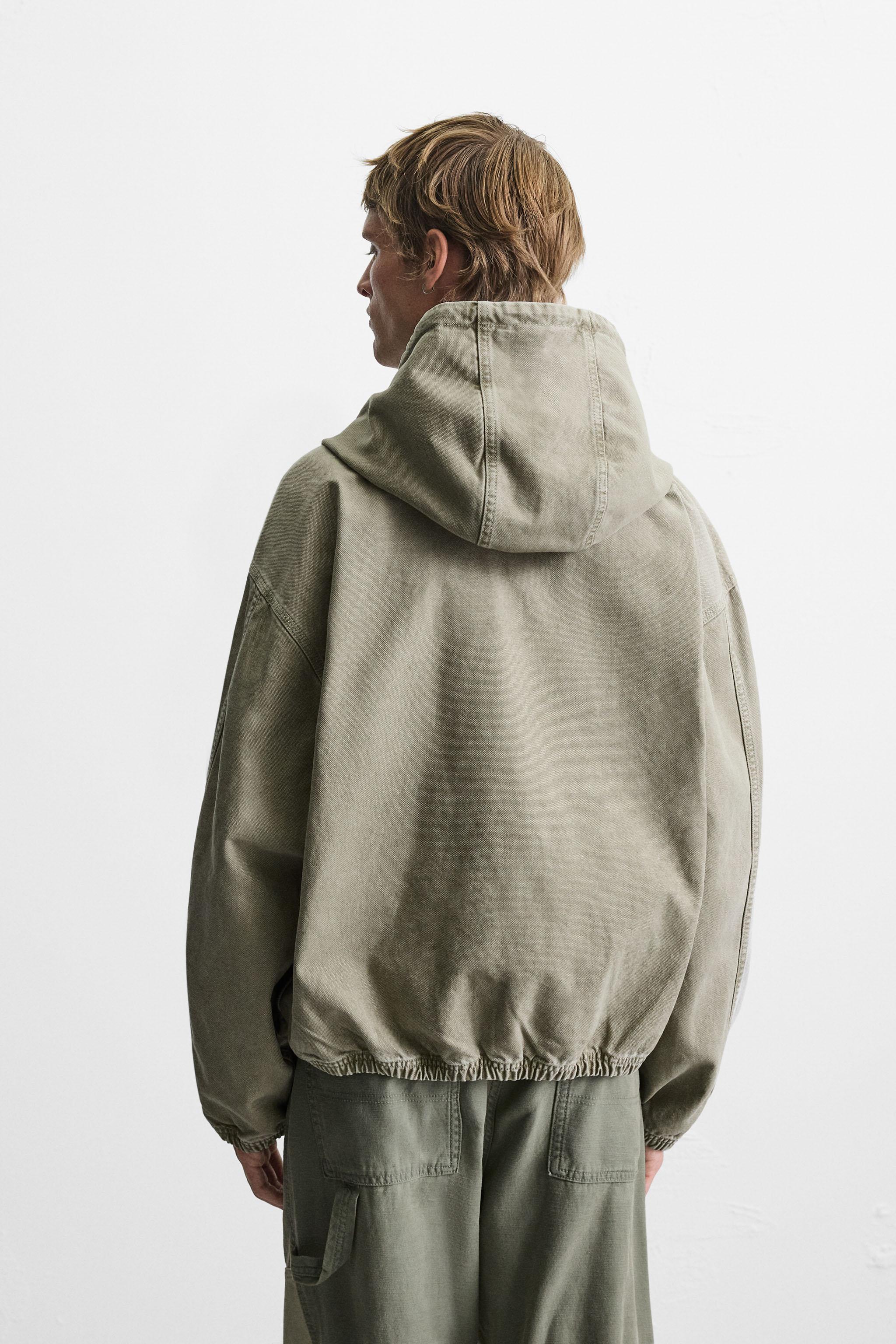 VESTE DÉLAVÉE À CAPUCHE