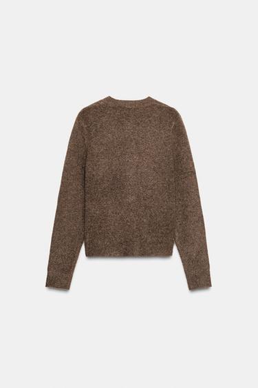 COVERED BUTTON KNIT CARDIGAN - Dark mink by Zara - Image 3