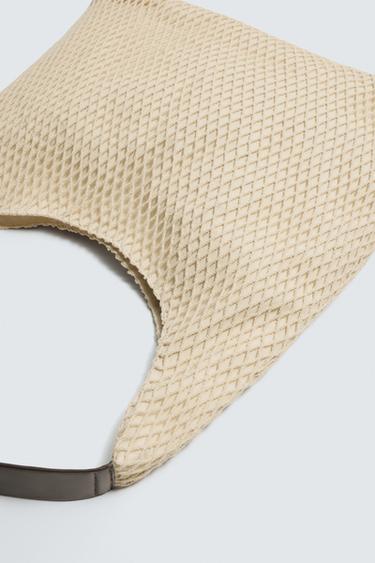 FABRIC TOTE BAG - Ecru White by Zara - Image 5