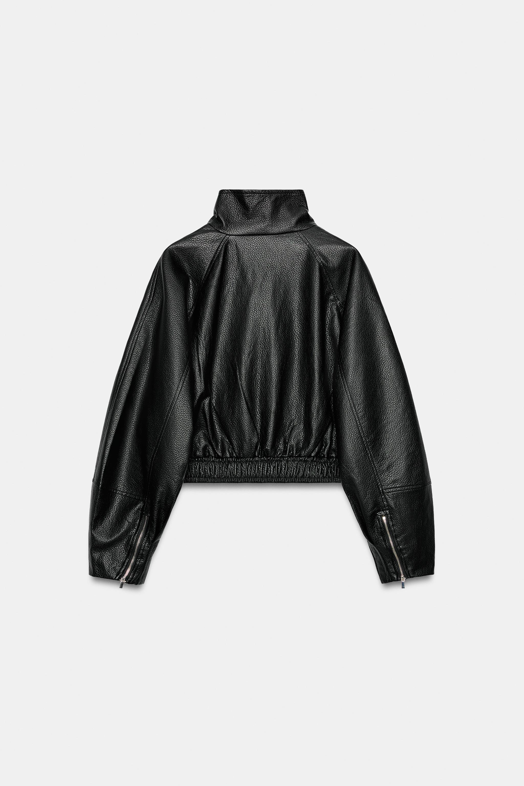 フェイクレザー ショートジャケット - ブラック | ZARA Japan / 日本