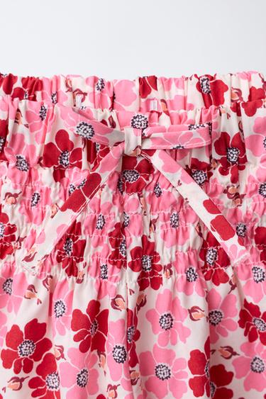 FLORAL POPLIN BERMUDA SHORTS - Red by Zara - Image 2