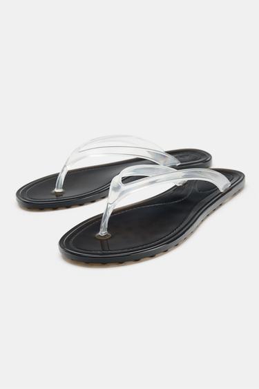 SANDALES PLATES EN VINYLE - Noir de Zara - Image 3